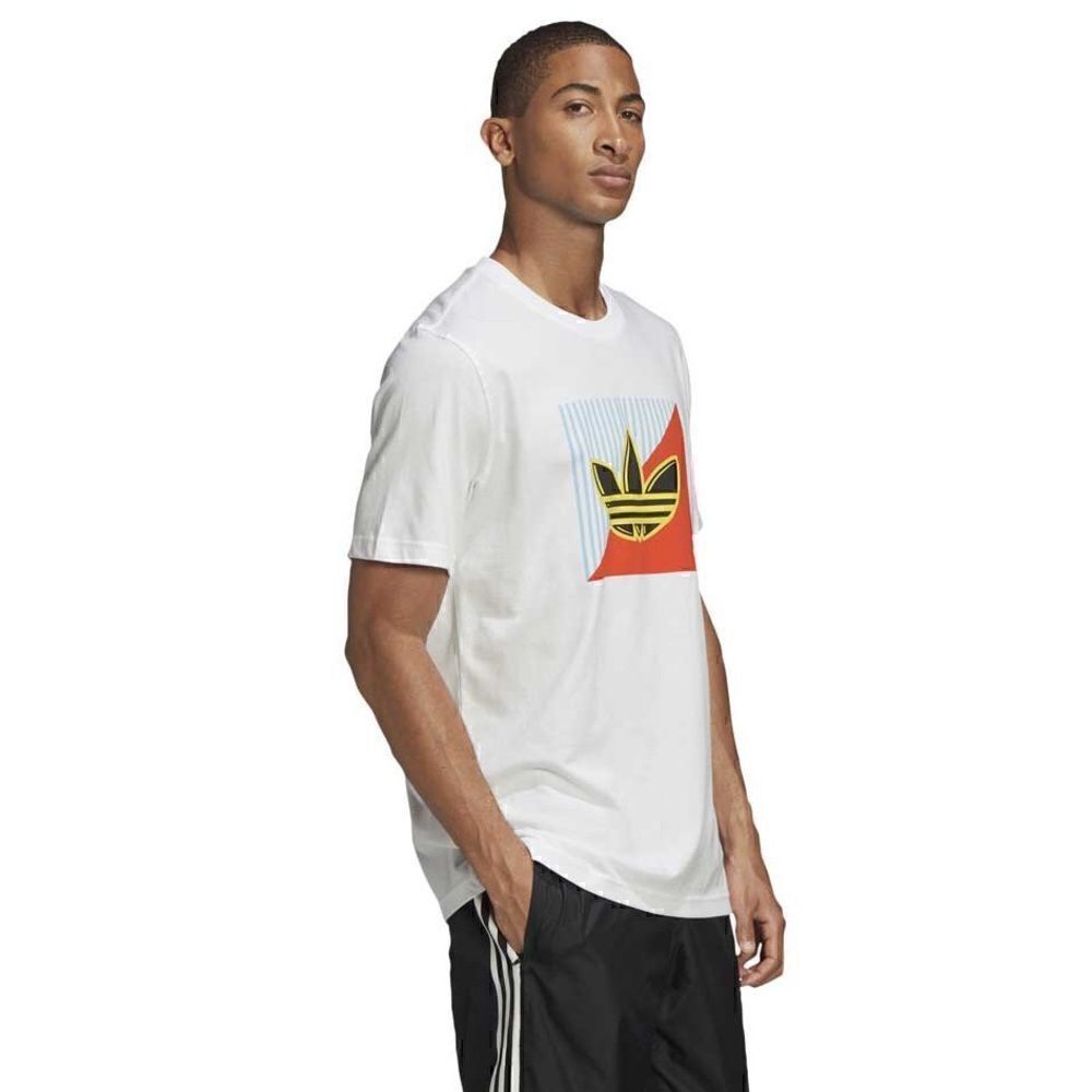 Adidas T Shirt Colorful Diagonal Logo White Medium
